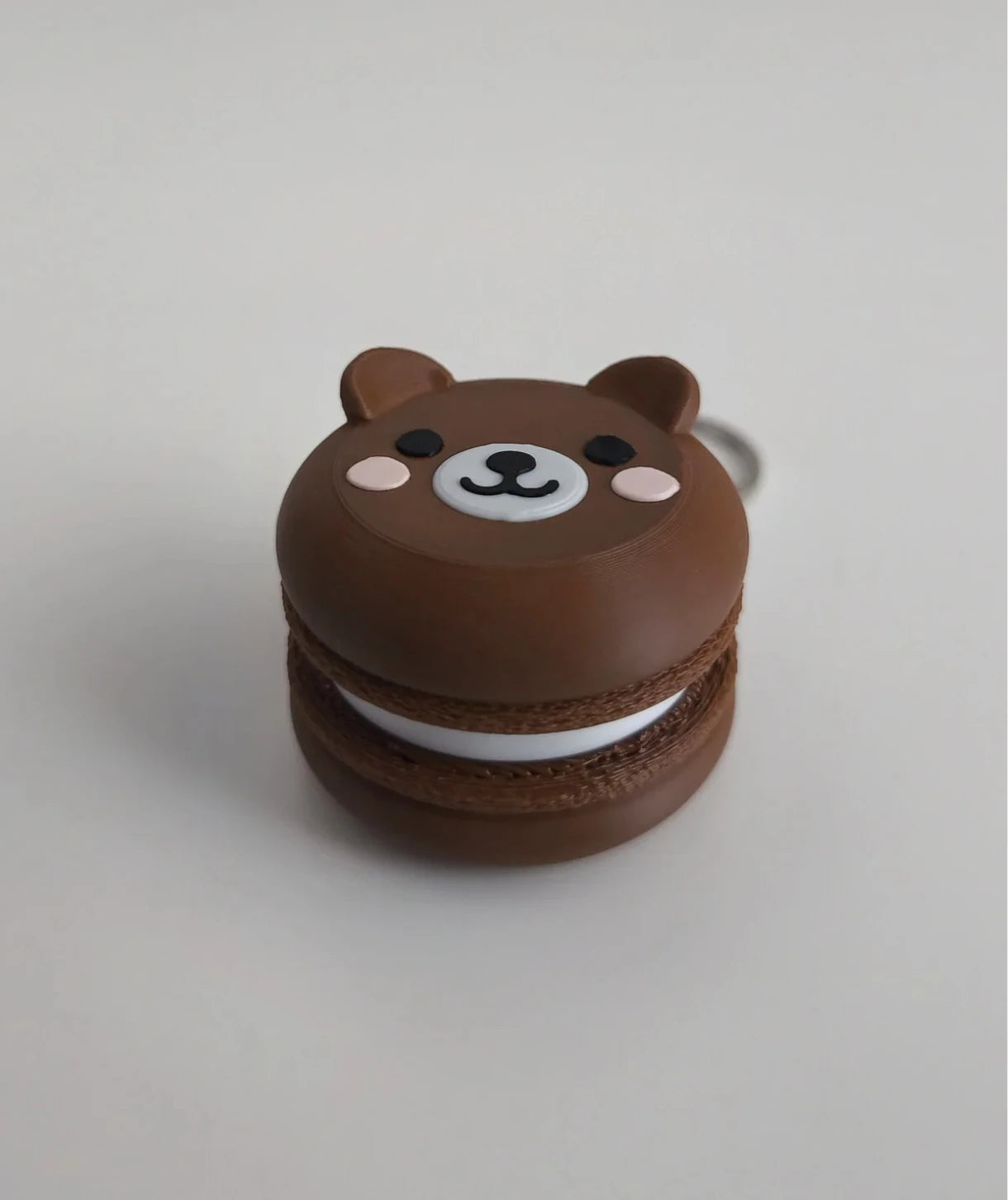 Sevimli Ayıcık Makaron Anahtarlık - Tıklamalı Clicker Fidget Anahtarlık