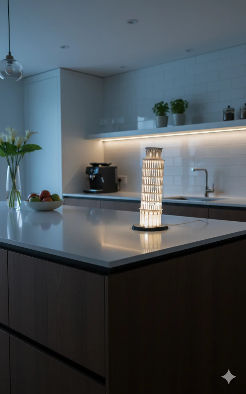 Pisa Kulesi Dekoratif Gece Lambası – USB LED Masa Lambası