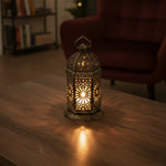 İslami Motifli Ramazan Feneri – Pilli LED Mumluk | Yıldız Hilal Dekoratif Fener