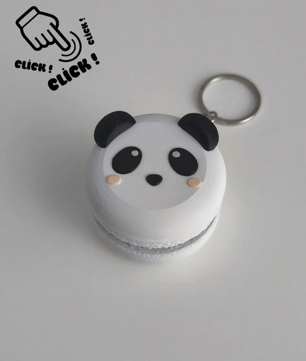 Sevimli Panda Makaron Anahtarlık - Tıklamalı Clicker Fidget Anahtarlık