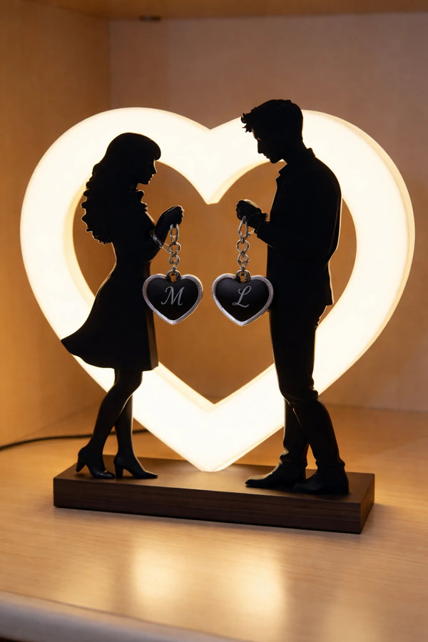 İki Kalp Bir Işık🌹♥️ – Manyetik Anahtarlı Aşk Lambası