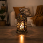 İslami Motifli Ramazan Feneri – Pilli LED Mumluk | Yıldız Hilal Dekoratif Fener