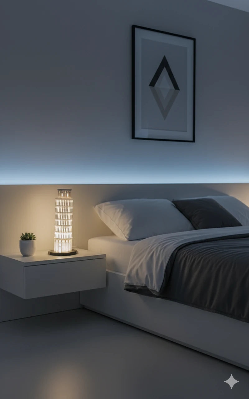 Pisa Kulesi Dekoratif Gece Lambası – USB LED Masa Lambası