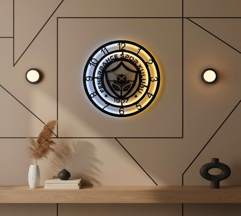 LED Işıklı Fenerbahçe Duvar Saati