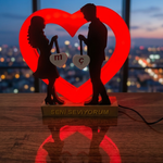 🌹 Lixory Kişiye Özel İki Kalp Bir Işık – LED Gece Lambası♥️