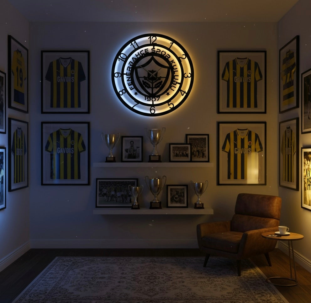 LED Işıklı Fenerbahçe Duvar Saati