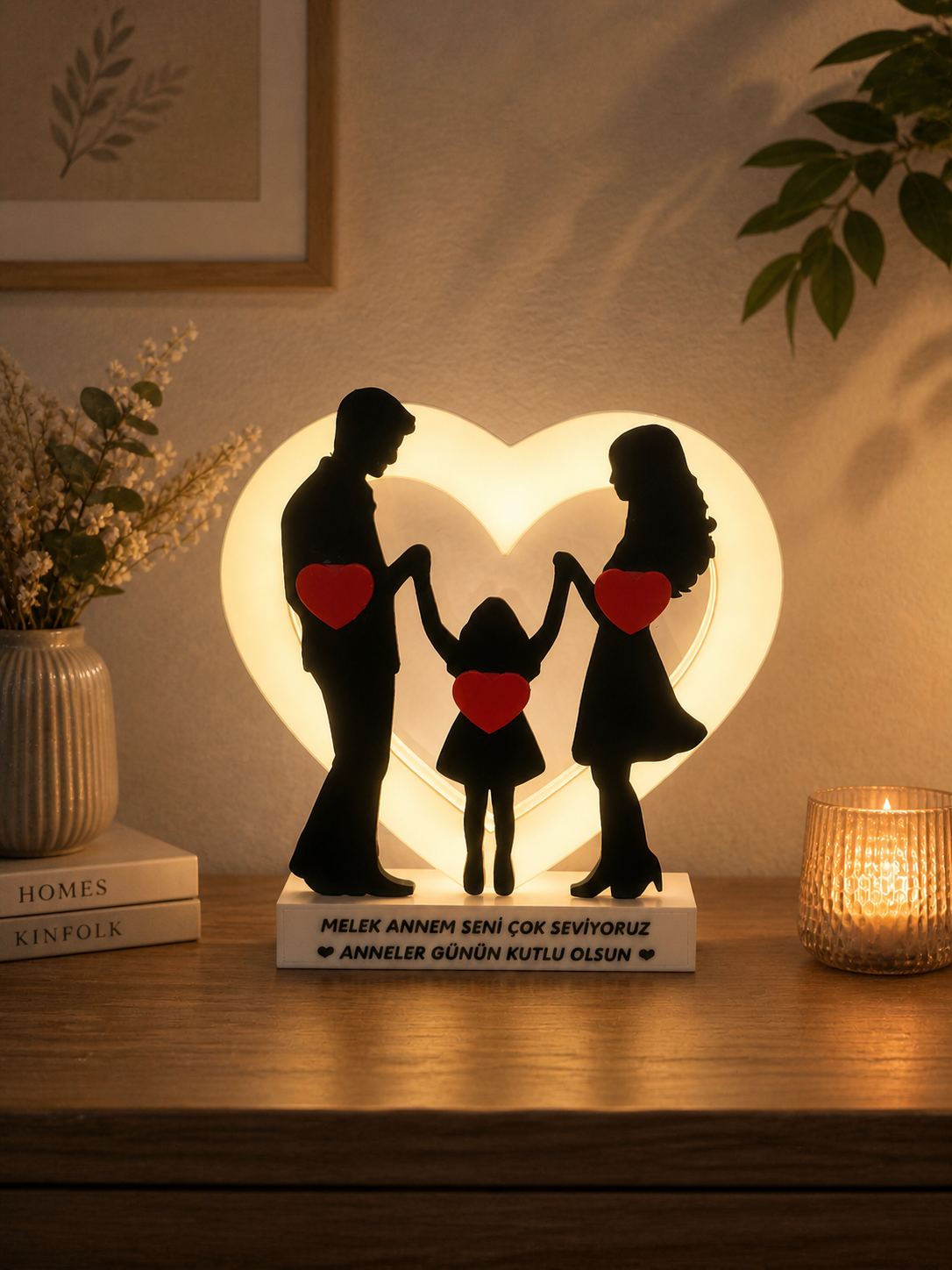 Lixory Anneler Günü Hediyesi Kişiye Özel Kalpli LED Lamba♥️