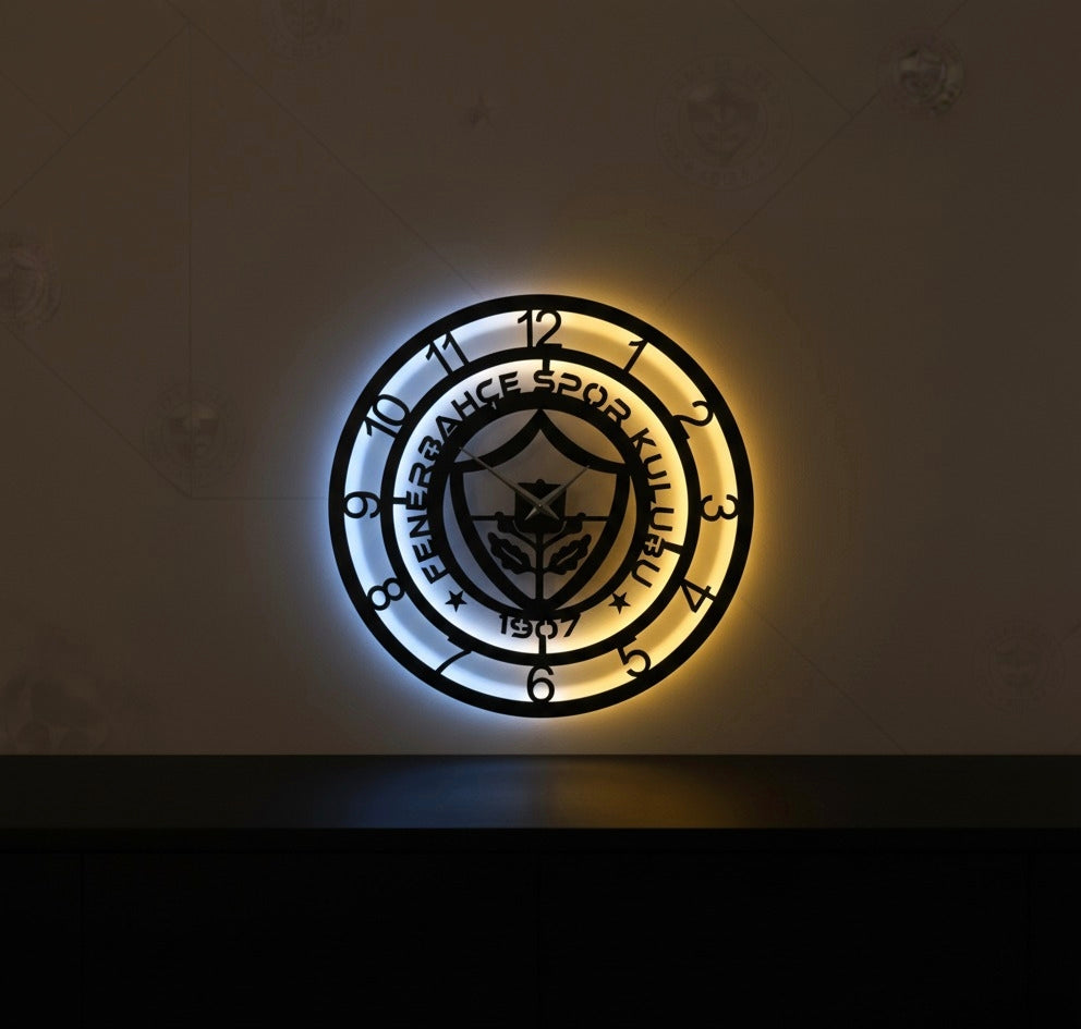 LED Işıklı Fenerbahçe Duvar Saati