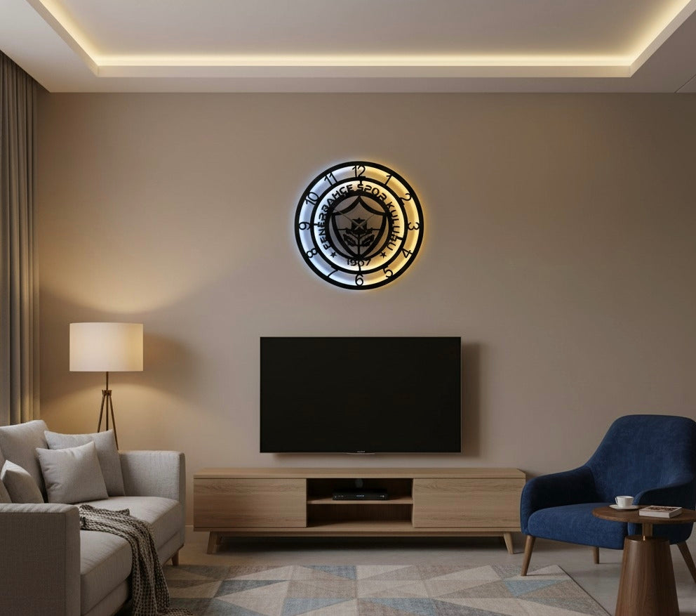 LED Işıklı Fenerbahçe Duvar Saati