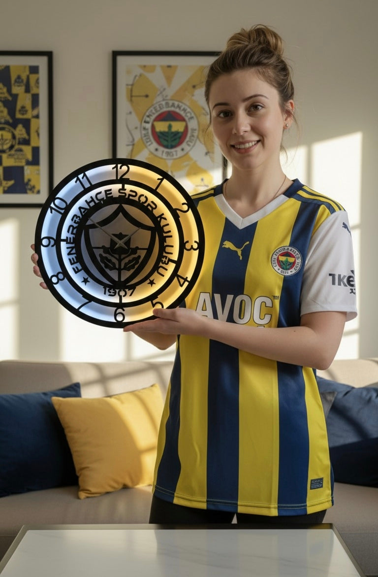LED Işıklı Fenerbahçe Duvar Saati