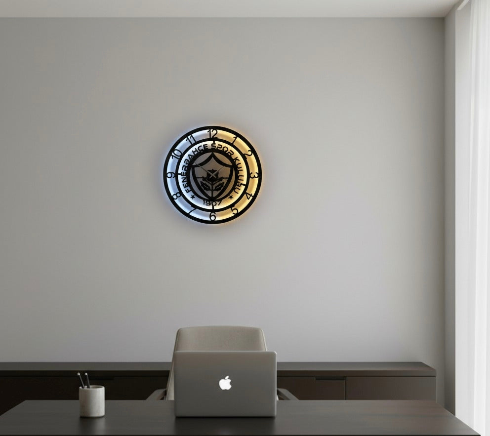 LED Işıklı Fenerbahçe Duvar Saati